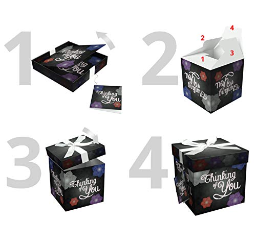 Gift Box 4X4 Amrita Think Gift Box Pop Up In Seconds Comes With Decorative Ribbon Mounted On The Lid A Gift Tag And Tissue Paper - No Glue Or Tape Required By Endlessartus #TOP5