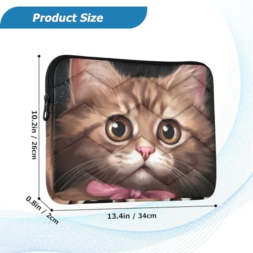 Funda para portátil 13-14 pulgadas con diseño de gato marrón miniatura 3