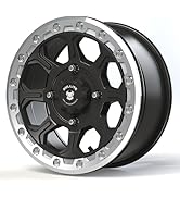 Bullite Wheels BT-03 Ruler UTV ATV Wheel Gunmetal Gray Rims and Raw Machined Beadlock 14x7, 4x156...