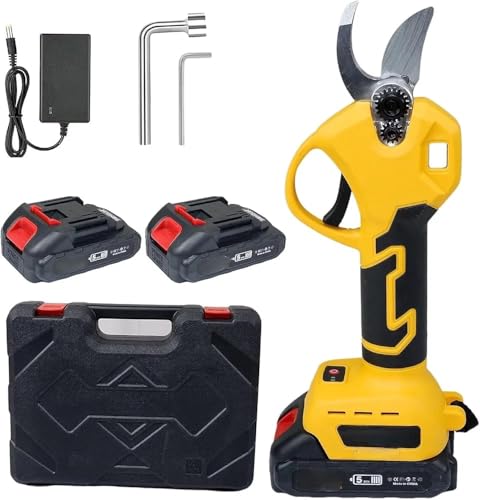 Image of 36 V Cordless Pruning Shears 2 PCS Backup Rechargeable 2Ah Lithium Battery Powered 25 mm Pruner Cutting Diameter Gardening Secateurs for Fruit Tree Hedge Branch Cutting size 1 inch