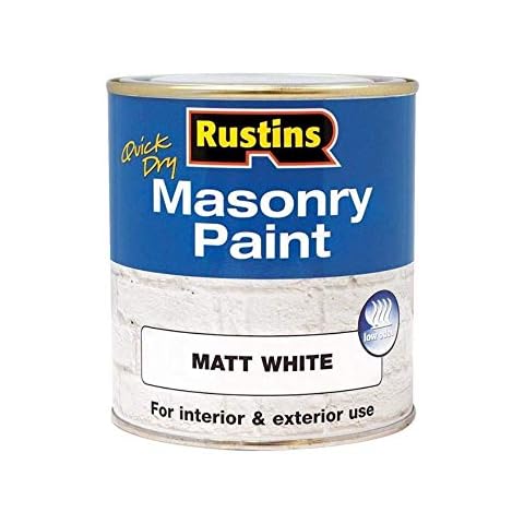 RUSTINS Masonry Paint Matt White 500ml Cover