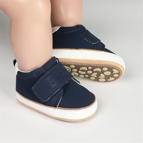 Image of HsdsBebe Baby Boys Girls Pu Leather Hard Bottom Walking Sneakers Toddler Rubber Sole First Walkers Infant Cartoon Slippers Crib Shoes