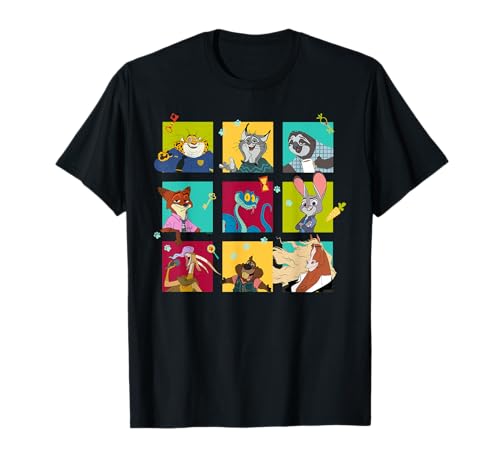 Disney Zootopia 2 Illustrated Characters Grid T-Shirt