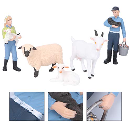 TOYANDONA 6 Stücke Bauernhof Figuren Schaf Figur Spielfiguren Tiere Menschen Bauernhoftiere Spielzeug Kuchendeko… – Bild 7
