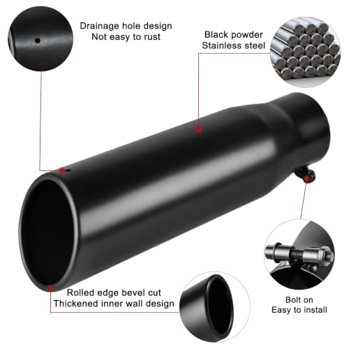 Image of 2.75 Inch Exhaust Tip, 2.75 inch Inlet 3.5 inch Outlet 12 inch Overall Length