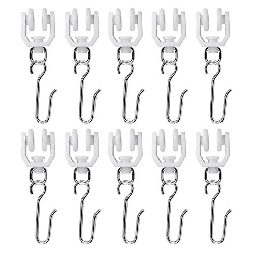 VRSS Accessories Kit for Flexible Bendable Curved Ceiling/Side Wall Curtain Track Hardware Set (10Pcs Roller Hooks)