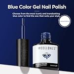 modelones Blue Gel Nail Polish, 15ML Navy Blue Color Soak Off Uv LED Nail Lamp Gel Polish, Presidents' Day Patriotic Gel Polish Nail Art Design Manicure Salon DIY Salon Gel - Image 2