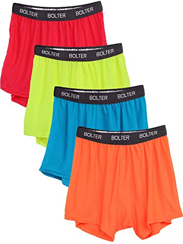 Bolter Men's 4 Pack Performance Boxers Shorts (X-Large, Neons)