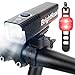 BrightRoad USB Rechargeable Bike Light: Super Bright 800 Lumens Front Bike Flashlight, 360°Fully Adjustable Bicycle Led Headlight, IPX6 Waterproof + Bike Lights Free Pouch, 1 Year Warranty - black