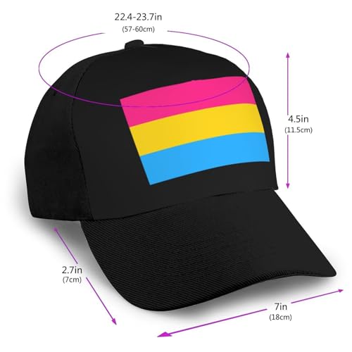 Pansexual Pride Flag Unisex Classic Adjustable Curved Brim Baseball Cap, Trucker Hat2