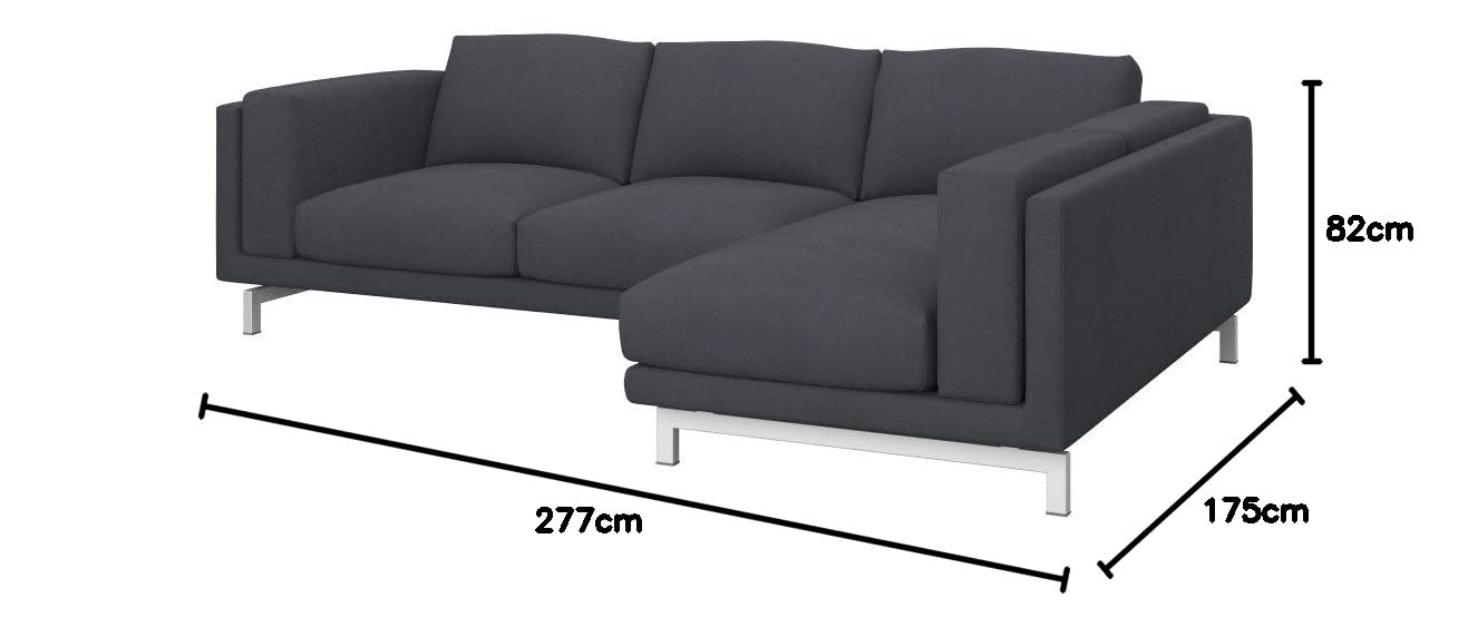 Chaise longue met hoek rechts van beige ribfluweel, design PINETA