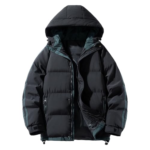 Doudoune thermique coupe-vent pour homme : manteau rembourré chaud avec capuche