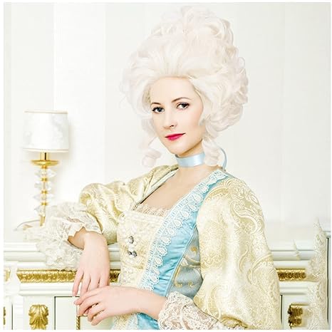 Victorian Wig for Women White Marie Antoinette Wigs,Vintage Beehive Wig18th Century Rococo Costume Cosplay Wigs Party Halloween - Image 5