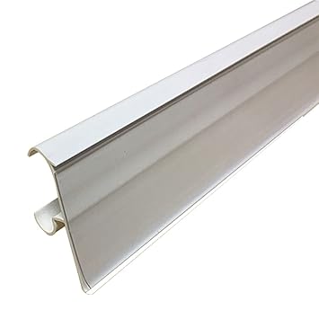 Shelf Label Holder, 25 Pack Shelf Strip Price Tag Holder for 7/8?H Double Wire Shelving Refrigerated Case Cooler Shelf, PVC Plastic Clear Cover, White Back 20.5?L and 1.25?H