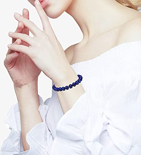 SONNYX 10PCS 8mm Semi-Precious Gemstone Bracelets Set Natural Stone Bracelets for Women Men Round Beaded Adjustable Stretch Crystal Bracelets3