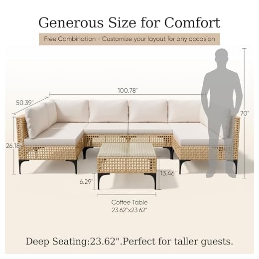 Devoko 7 Piece Outdoor Sectional Furniture Set