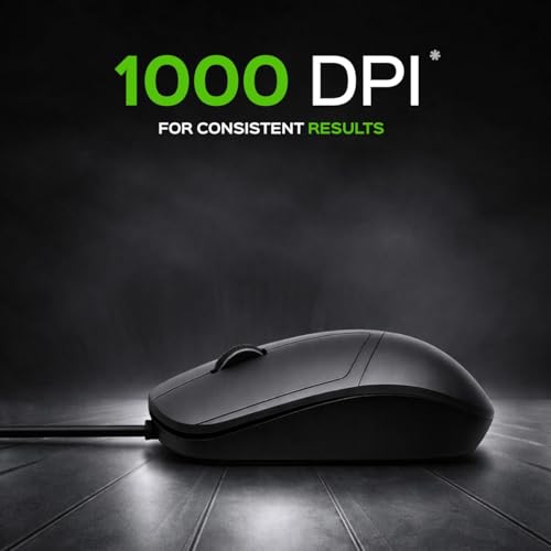 Image of iVOOMi Bold Wired Mouse Plug & Play Installation, 120cm Cable Length, Adjustable DPI Upto 1000, Plug-&-Play, Button Life - 1,000,000, iOS, Win, Linux & Android, 1 Year Warranty - Newly Launch