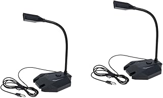 Milisten 2pcs Microphone Computer Laptop Stand Computer Holder Laptop Stanf Computer Table Mic Conference Microphone Laptop Mic Holder Desktop Microphone Chat Mic Game Microphone M1 Metal