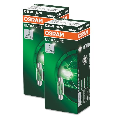 OSRAM ULTRA LIFE C5W, Lámpara halógena, iluminación de interior, 6418ULT, automóvil de 12 V