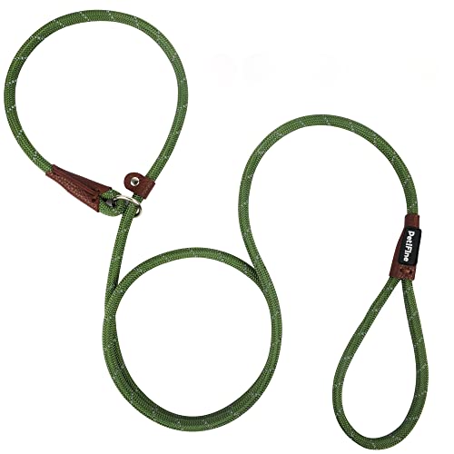 PetiFine Slip Lead Dog Leash,6FT x 3/8" Reflective Durable Dog Training Lead, Heavy Duty Adjustable Nylon Dog Rope Slip Leash for Small Medium Large D
