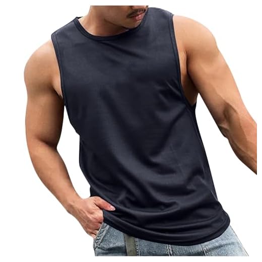 Générique Débardeur Été Homme Maillot de Corps Tee Shirt sans Manche T-Shirts Couleur Unie Doux Teeshirt Manches Courtes Tshirt Respirant Tee-Shirt Léger Vêtements Mes Commandes Noir 4XL