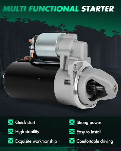 Image of SCITOO Starter Motor fit for BMW for 535i 3.5L 1989-1993,for BMW for 535is 3.5L 1988,for BMW for 635CSi 3.5L 1987-1989 Replacement Starter 16617,17237