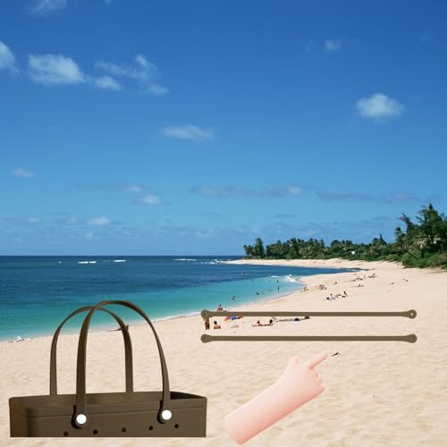 Image of Replacement Straps for Large Rubber Beach Bag, Replacement Handles with 4 Snaps for Rubber Beach Bag, EVA Bag Strap Replacement, Beach Bag Repair Kit