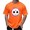 Dyhxuan Men's T-Shirt Large Sizes Summer Short Sleeve T-Shirt Funny Print Tee Shirt Casual Crew Neck Tops Regular Fit Men's Tops Lightweight Comfortable S-5XL, orange, 3XL #1