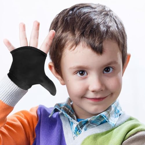 Image of 4pcs Thumb Sucking Guard Gloves Kids Anti Thumb Sucking Glove Chewy Compression Thumb Sucking Stop Nail Biting Finger Biting Glove for Kids Thumb Guard for Ages 5-12