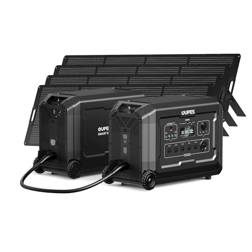 OUPES Mega 5 Complete Solar Home System: Power Station, 1 B5 Extra Battery & 4×240W Solar Panels, 10.08kWh Capacity with 960W Solar Array for True Energy Independence