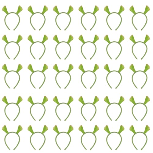 Serre-tête oreilles d'ogre vert unisexe pour déguisement d'Halloween