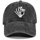 KASDBY Skeleton Hat for Women Men, Halloween hat, Punk Goth Skull Baseball Cap Goth Accessories