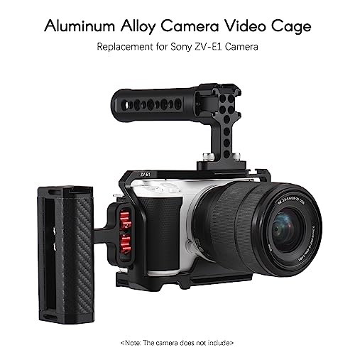 Image of Andoer Video Cage for Camera Filming Equipment, Camera Rig + Top Handle + Side Handle Kit Aluminium Alloy Video Cage with Cold Shoe Holders