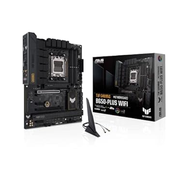ASUS Placa mãe TUF GAMING B650-PLUS WIFI AMD B650 AM5 Ryzen™ Desktop 9000 8000 e 7000 ATX, 14 estágios de energia, PCIe® 5.0 M.2, memória DDR5, WiFi 6 e Ethernet de 2,5 GB, suporte USB4® Aura Sync