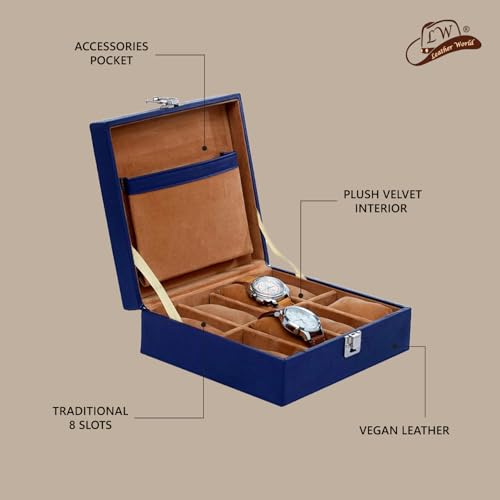 Image of Leather World Engineered Wood Watch Box Holder Organizer Case In 6 Slots Of Watches For Men And Women With Transparent Display