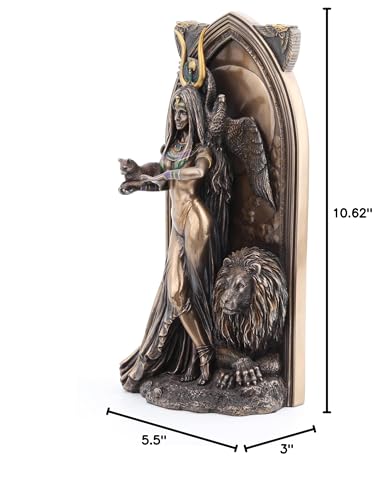 Estatua de Resina Sacerdotisa Egipcia Acabado Bronce 10.63 in miniatura 7