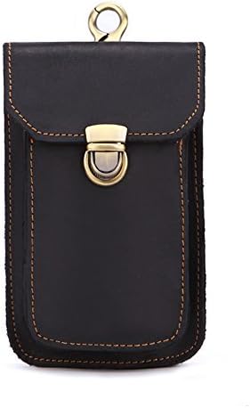 Mans Leather Fanny Pack Hip Holster Bag Waist Pack for Man Multifunction Travel Bag Mini Cell Phone Belt Bag for Men for iPhone 6/7/8/X /11 Pro