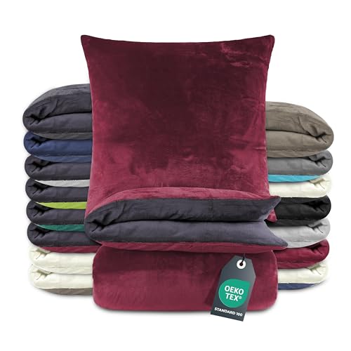 BaSaTex Winter Plüsch Bettwäsche Set Nicky-Teddy Cashmere-Touch Coral...