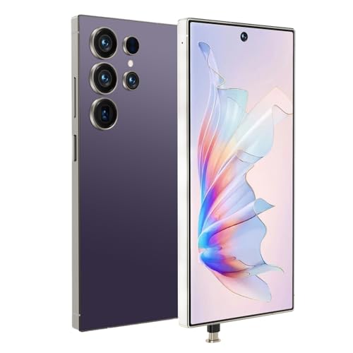 Echoamo S25 Ultra Unlocked Phone 5G Cell Phone,Smartphone with Tool Pen, Android 15.0 Cell Phone 8GB+256GB Dual SIM Dual Standby (Purple)
