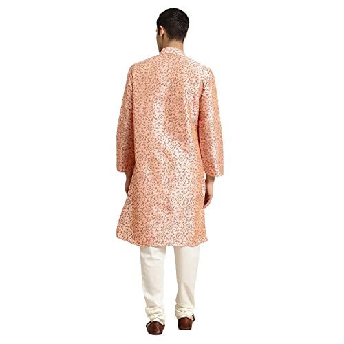 Image of SOJANYA Men's Silk Blend Printed Since 1958 Kurta Churidar Pyjama Set