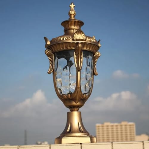 Image of Glowave Decorative Outdoor Antique Bronze Post Light Pillar Light Column Light, Waterproof Lantern Gate Post for Patio or Fench Deck, Doorway Porch Pillar Lamp - Warm White (P-6680 /S-BG)