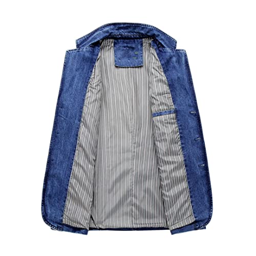 Men Denim Blazers Oversize Spring Autumn Casual Blazer Outerwear Jacket4