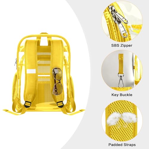 Image of PAMANO Clear Backpack Transparent Heavy Duty School PVC Bookbag See Through Bag Boys and Girls for College Work Travel Security