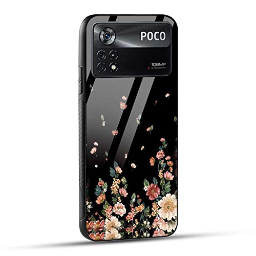 Image of NDCOM for Poco X4 PRO 5G Back Cover Flowers Girly Printed Glass Case