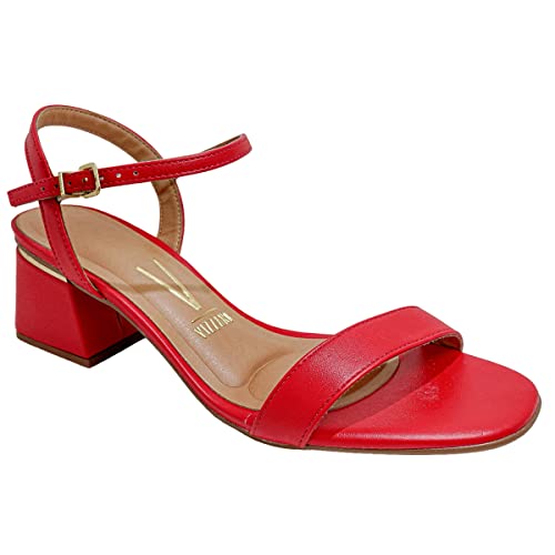 Sandália Casual, Vizzano, Feminino, Vermelho, 39