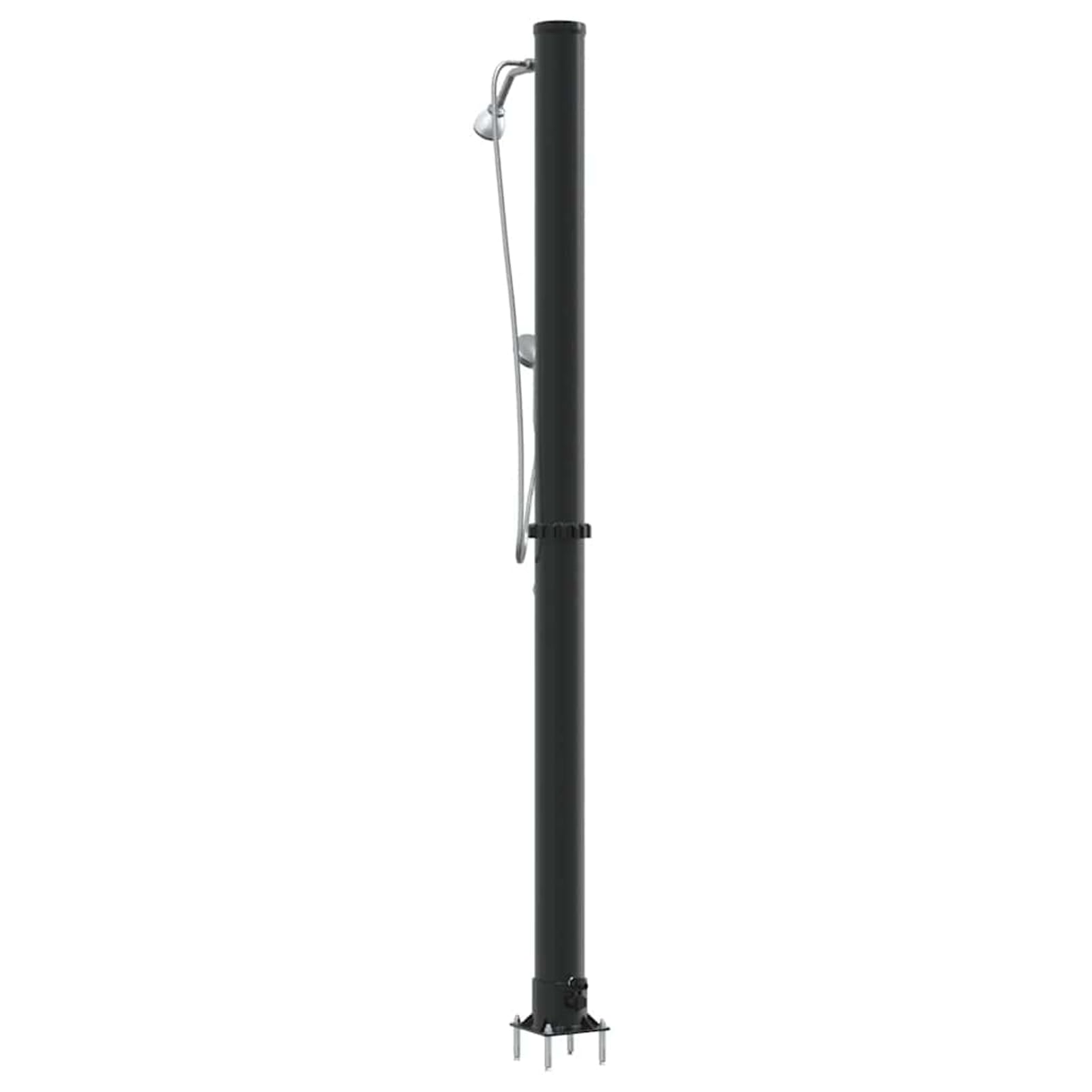 Doccia Solare da Esterno Nero 217 cm PVC e Alluminio