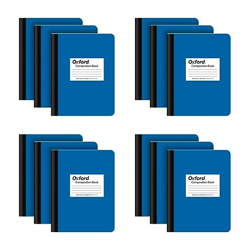 Carnets de composition Oxford grand format ligné bleu lot de 12