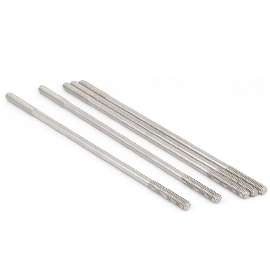 TA-VIGOR 5Pcs Double End Threaded Stud Screw Bolt, M5x150mm 304 Stainless Steel Rod Bolts Thread Reducer Adapter
