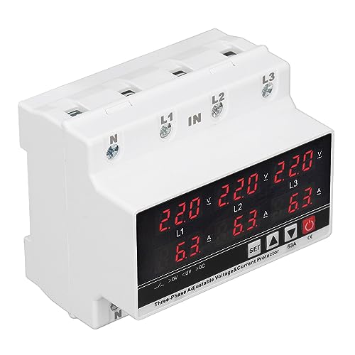 Contre les surcharges électriques : protecteur sous-tension triphasé 63A rail DIN - 3
