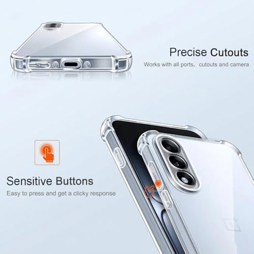 Image of Fashionury 3D Raised Transparent Crystal Clear Back Cover for OnePlus Nord 5 | Shockproof Design | Anti-Slip Grip | Camera Protection | 360 Degree Protection Mobile Case